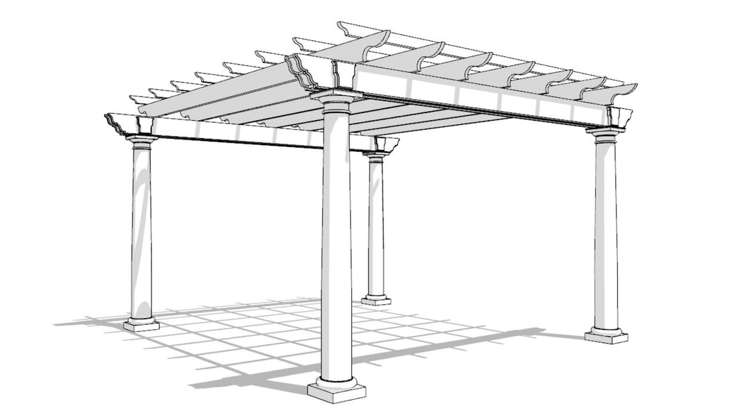 Architectural Plans - Freestanding Pergola - 13' x 13'